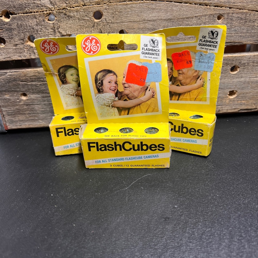 Vintage GE FlashCubes Lot of 3 Packs General Electric Standard Camera Flashes